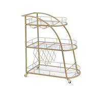 Este Carrito de Bar rodante de 3 Niveles con Ruedas es un Carrito utilitario de Cocina para Servir Vino, Comer, Usar en el baño y almacenar en la Sala de Estar. Un artículo Elegante y funcio