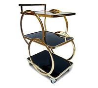 Este Carrito de Bar rodante de Acero Inoxidable de 3 Niveles es un Carrito de Servicio utilitario para la Cocina del hogar y una Elegante solución de Almacenamiento y Bebidas para Comer y en