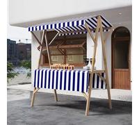 Este Carrito de Comida portátil de Madera para Puestos de Mercado, Ligero, para mercados de Agricultores, Eventos y vendedores ambulantes, Color Azul B, 120x60x200cm, es un Puesto de Venta p