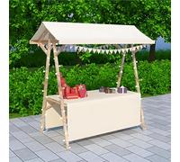 Este Carrito de Madera para Mercado agrícola con Puesto de exhibición de Comida Ning de 47.2" para cremas, Dulces, postres y Bebidas mercados al Aire Libre y Eventos de segu