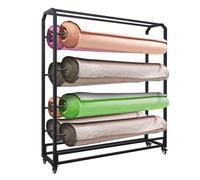 Este Carrito Expositor de Telas Grandes y Ajustables con Ruedas con Freno, Organizador de Rollos de Vinilo y Soporte para manteles es Ideal para Uso Comercial películas de ca