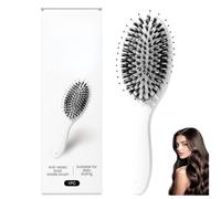 Este cepillo de cojín, éxito mundial en ventas, se ha agotado cinco veces. Cuenta con un cepillo retráctil de cerdas de jabalí y cabezales de masaje con microbolas, ideal para cabello fino y suave.