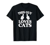 Este Chico ama a los Gatos con Dos Pulgares Camiseta