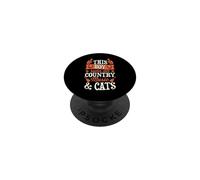 Este Chico Corre con música Country y Gatos PopSockets PopGrip Adhesivo