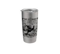 Este chico hace la mejor pizza Funny Bear Italian Chef Vaso térmico de acero inoxidable de doble pared