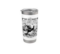 Este chico hace la mejor pizza Funny Bear Italian Chef Vaso térmico de acero inoxidable de doble pared