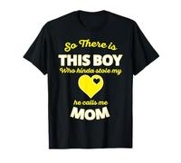 Este chico me robó el corazón, me llama mamá, lindo corazón amarillo Camiseta
