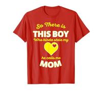 Este chico me robó el corazón, me llama mamá, lindo corazón amarillo Camiseta