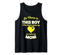 Este chico me robó el corazón, me llama mamá, lindo corazón amarillo Camiseta sin Mangas