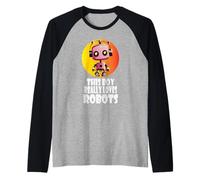 Este Chico Realmente ama los Robots, Robótica para niños Robot Camiseta Manga Raglan