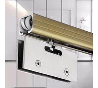 Este Conjunto de herrajes para rieles y Rodillos para Puertas corredizas de Vidrio, Kit de rieles para Puertas de Ducha sin Marco para baño/Separador de Vidrio, guía de Puerta de Granero de