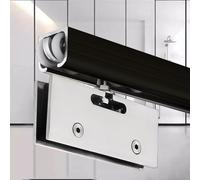 Este Conjunto de herrajes para rieles y Rodillos para Puertas corredizas de Vidrio, Kit de rieles para Puertas de Ducha sin Marco para baño/Separador de Vidrio, guía de Puerta de Granero de