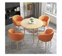 Este Conjunto de Mesa Redonda, Mesa de Centro y sillas para Comedor, recepción, balcón o Cine, Ideal para oficinas, Negocios, hoteles, oficinas, vestíbulos, Salas de Estar, etc., es de Mader