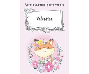 Este cuaderno pertenece a Valentina: Cuaderno personalizado con nombre - con más de 100 nombres femeninos y masculinos para elegir - 110 páginas a rayas, Tamaño 21.59 x 21.59 cm (6 x 9 pulgadas)
