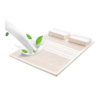 Este cubrecolchón de látex Natural Ofrece una firmeza Suave, Siete Zonas para el Cuidado del Cuerpo, Comodidad y transpirabilidad. Tiene un Grosor de 5 cm y Mide 150 x 190 cm (59 x 75 pulgad