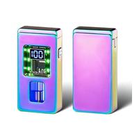 Este encendedor de doble llama activado por voz cuenta con múltiples métodos de encendido inteligentes, una ventana de combustible transparente y un cuerpo de aleación de zinc.(C)