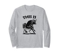 Este es Bullsht Bull Sentado En Un WC Divertido Vaca Sarcástica Manga Larga