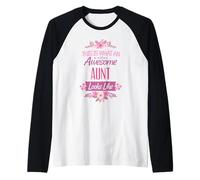 Este es el Aspecto de una tía Impresionante, Regalo Floral para Abuela Camiseta Manga Raglan