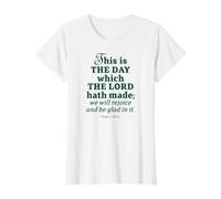 Este es el día en Que Jehová Hizo el Salmo 118:24 Camiseta gráfica económica, Mujer, Blanco, M