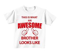 Este es lo Que una fantástica Hermano Looks Like Camiseta de Color Blanco Rojo Texto para bebé Nuevo bebé Hermana Regalo Blanco Blanco Talla:12-18 Meses