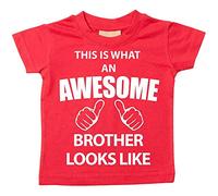 Este es lo que una fantástica hermano Looks Like rojo disponible en tamaños camiseta para bebé 0 - 6 meses a 14 - 15 años nuevo bebé hermana regalo rojo rosso Talla:12-13 Years