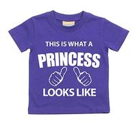 Este es lo que una princesa Looks like morado disponible en tamaños camiseta para bebé 0 - 6 meses a 14 - 15 años morado morado Talla:18-24 meses