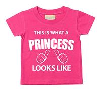 Este es lo que una princesa Looks like rosa disponible en tamaños camiseta para bebé 0 - 6 meses a 14 - 15 años rosa rosa Talla:0-6 meses
