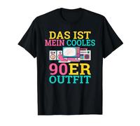 Este es mi Atuendo Genial de los 90 Disfraces de los 90 Camiseta gráfica económica, Hombre, Negro, L