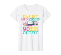 Este es mi Atuendo Genial de los 90 Disfraces de los 90 Camiseta gráfica económica, Mujer, Blanco, L