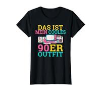 Este es mi Atuendo Genial de los 90 Disfraces de los 90 Camiseta gráfica económica, Mujer, Negro, L