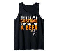 Este es mi Disfraz, Ahora Dame una Cerveza, Divertido Esqueleto, papá Camiseta sin Mangas