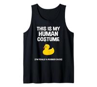 Este es mi disfraz de humano, soy realmente un pato de goma para Halloween Camiseta sin Mangas