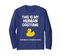 Este es mi disfraz de humano, soy realmente un pato de goma para Halloween Manga Larga