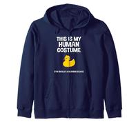 Este es mi disfraz de humano, soy realmente un pato de goma para Halloween Sudadera con Capucha