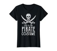 Este es mi Disfraz de Pirata, Fiesta Divertida de Calavera Camiseta gráfica económica, Mujer, Negro, S