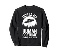 Este es mi Disfraz Humano, Divertido diseño de Extraterrestre OVNI Humor Sudadera