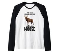 Este es mi Disfraz Humano. En Realidad Soy un Alce Camiseta Manga Raglan