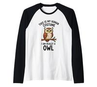 Este es mi Disfraz Humano. En Realidad Soy un búho Camiseta Manga Raglan