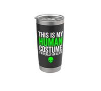 Este es mi disfraz humano. En realidad soy una cabeza alienígena, OVNI Vaso térmico de acero inoxidable de doble pared