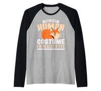 Este es mi Disfraz Humano. Realmente Soy un Animal Salvaje de Zorro Camiseta Manga Raglan