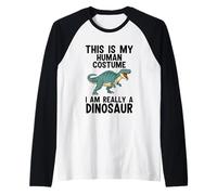 Este es mi Disfraz Humano. Realmente Soy un Dinosaurio Camiseta Manga Raglan