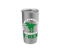 Este es mi disfraz humano. Realmente soy un dinosaurio de Halloween de T-Rex Vaso térmico de acero inoxidable de doble pared