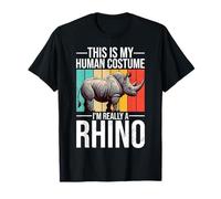 Este es mi disfraz humano, soy realmente un amante de los rinocerontes retro Camiseta
