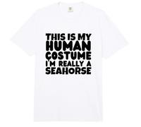 Este es mi Disfraz Humano, Soy Realmente un Caballito de mar Comfort Colors Adult Heavyweight T-Shirt