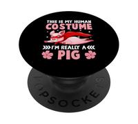 Este es mi Disfraz Humano, Soy Realmente un Cerdo PopSockets PopGrip Adhesivo