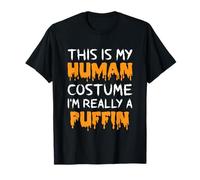 Este es mi Disfraz Humano, Soy Realmente un frailecillo, Divertido Halloween Camiseta