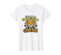 Este es mi Disfraz Humano, Soy Realmente un Guepardo Camiseta gráfica económica, Mujer, Blanco, XS