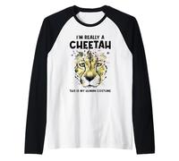 Este es mi Disfraz Humano, Soy Realmente un Guepardo Camiseta Manga Raglan