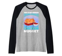 Este es mi disfraz humano, soy realmente un lindo nugget de pollo Camiseta Manga Raglan
