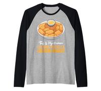 Este es mi disfraz humano, soy realmente un lindo nugget de pollo Camiseta Manga Raglan